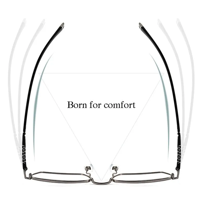 Hotochki Men's Full Rim Square Titanium Frame Eyeglasses T8603t