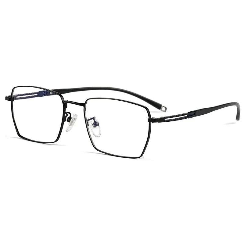 Hotochki Men's Full Rim Square Titanium Frame Eyeglasses T8603t