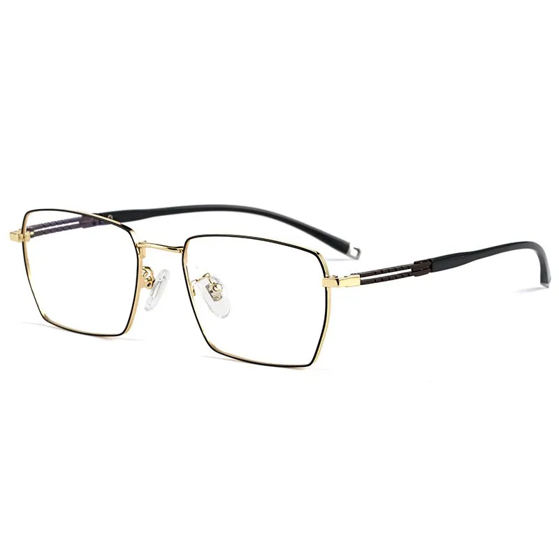 Hotochki Men's Full Rim Square Titanium Frame Eyeglasses T8603t