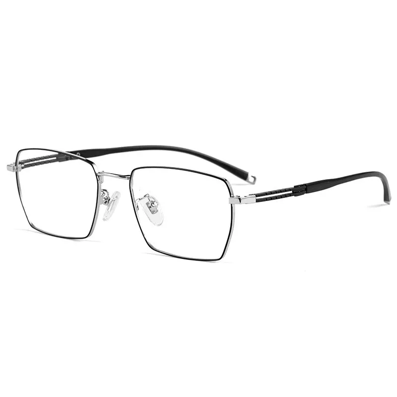 Hotochki Men's Full Rim Square Titanium Frame Eyeglasses T8603t