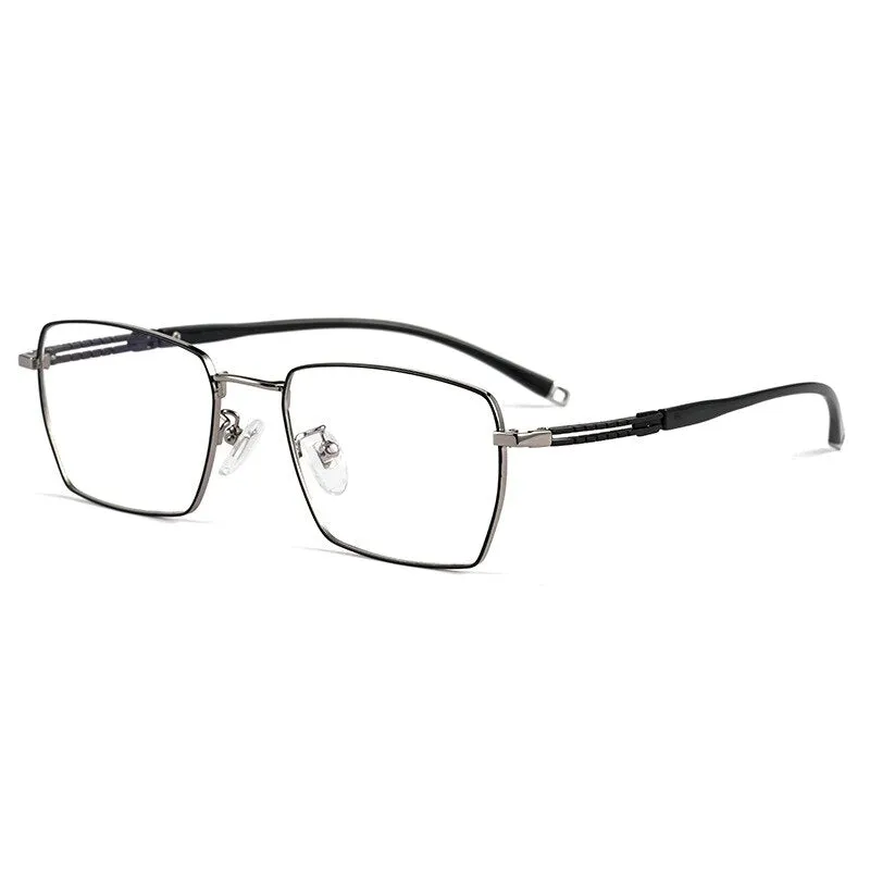 Hotochki Men's Full Rim Square Titanium Frame Eyeglasses T8603t