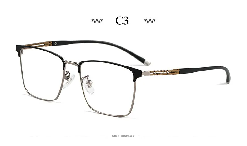 Hotochki Men's Full Rim Square Tr 90 Titanium Frame Eyeglasses T8611t