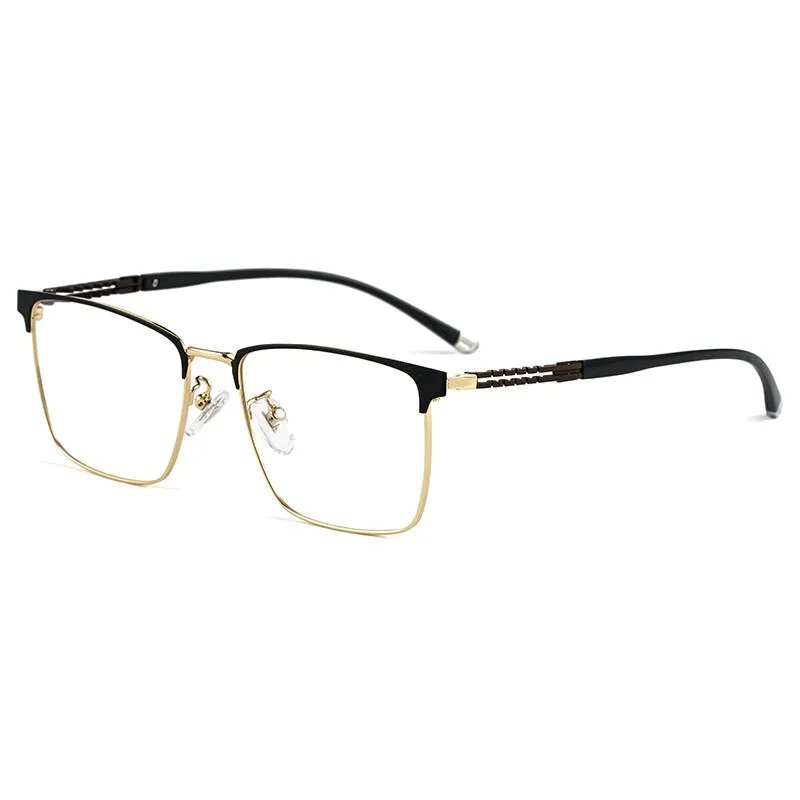 Hotochki Men's Full Rim Square Tr 90 Titanium Frame Eyeglasses T8611t