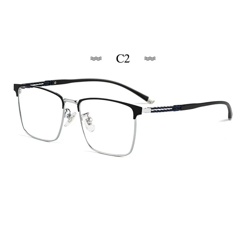 Hotochki Men's Full Rim Square Tr 90 Titanium Frame Eyeglasses T8611t