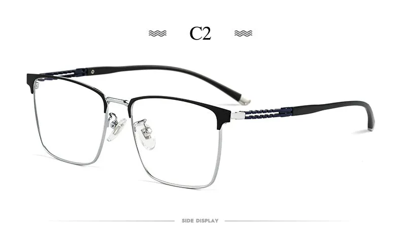 Hotochki Men's Full Rim Square Tr 90 Titanium Frame Eyeglasses T8611t