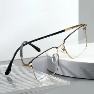 Hotochki Men's Full Rim Square Tr 90 Titanium Frame Eyeglasses T8631t