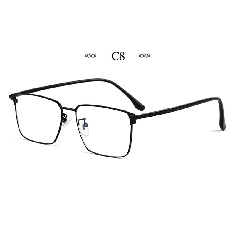 Hotochki Men's Full Rim Square Tr 90 Titanium Frame Eyeglasses T8631t