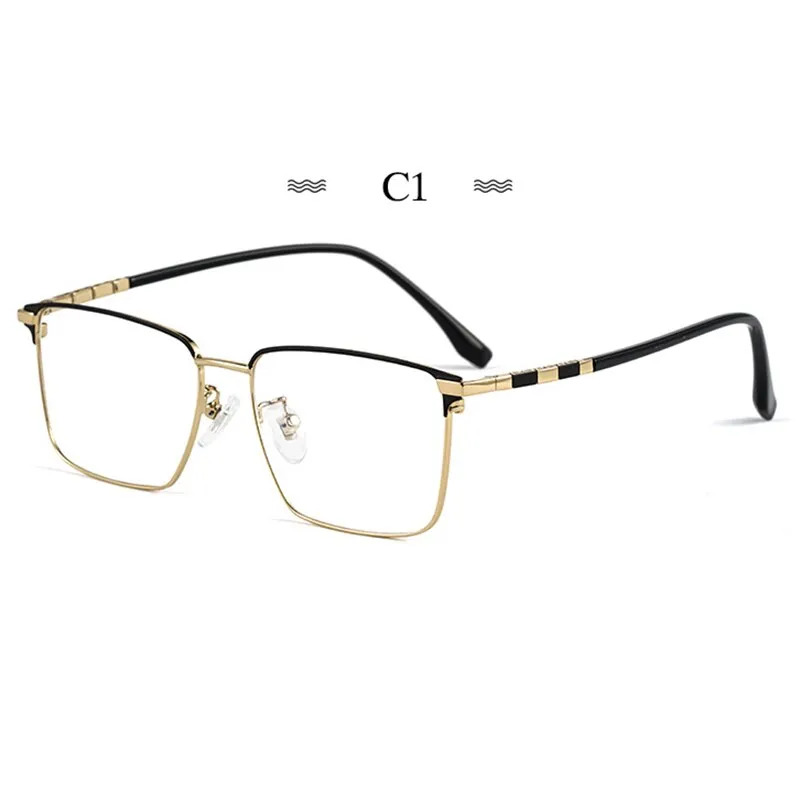 Hotochki Men's Full Rim Square Tr 90 Titanium Frame Eyeglasses T8631t