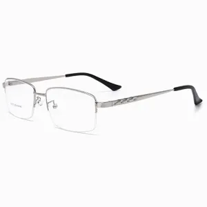 Hotochki Men's Semi Rim Alloy Frame Eyeglasses 6032