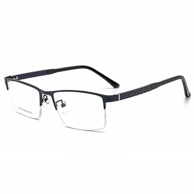 Hotochki Men's Semi Rim Browline Alloy Frame Eyeglasses 2470