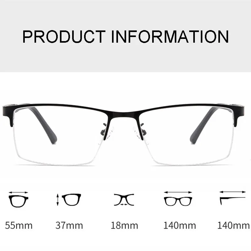 Hotochki Men's Semi Rim Browline Alloy Frame Eyeglasses 2470