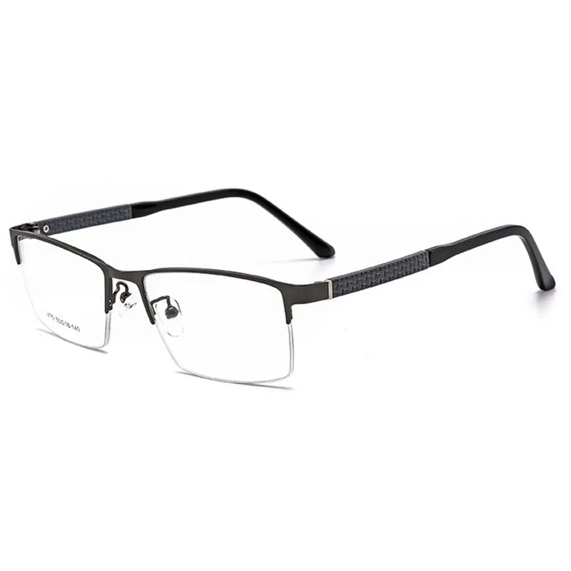 Hotochki Men's Semi Rim Browline Alloy Frame Eyeglasses 2470