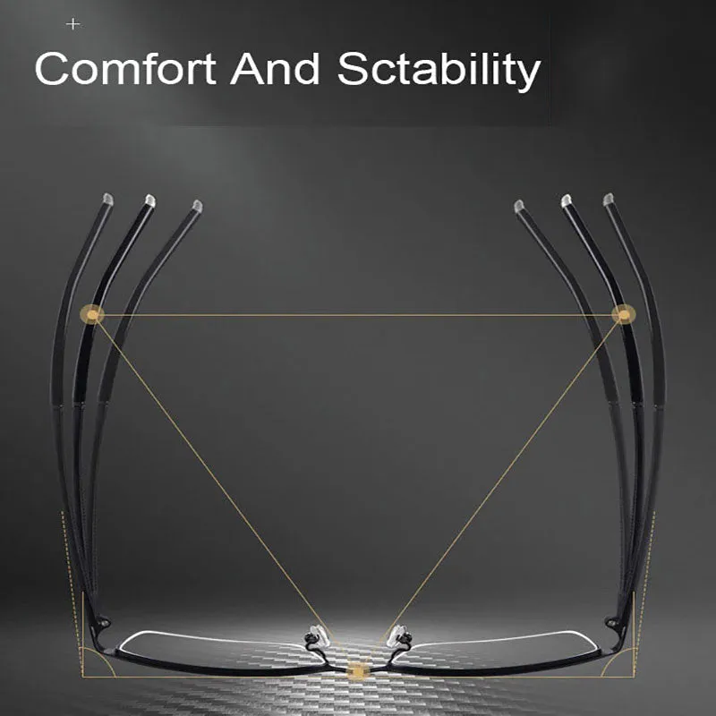 Hotochki Men's Semi Rim Rectangular Alloy Frame Eyeglasses 3095