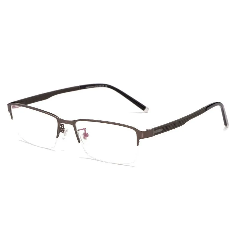 Hotochki Men's Semi Rim Rectangular Alloy Frame Eyeglasses 3095
