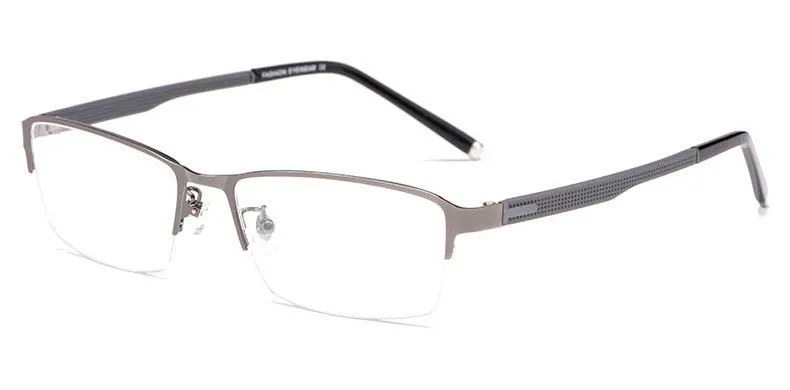 Hotochki Men's Semi Rim Rectangular Alloy Frame Eyeglasses 3095