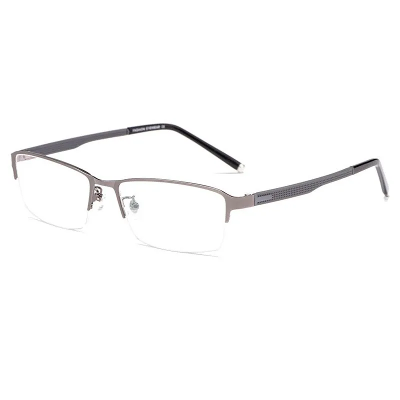 Hotochki Men's Semi Rim Rectangular Alloy Frame Eyeglasses 3095
