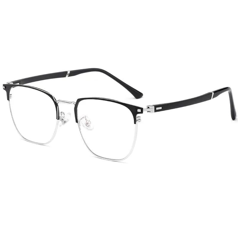 Hotochki Mens Semi Rim Square Alloy Eyeglasses 6120d