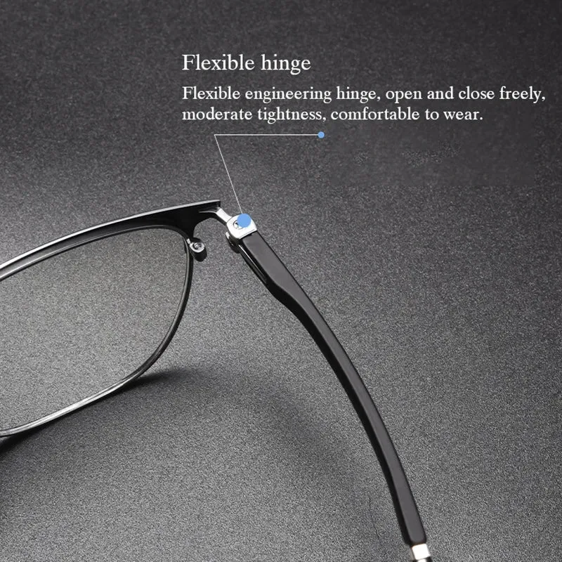 Hotochki Mens Semi Rim Square Alloy Eyeglasses 6120d