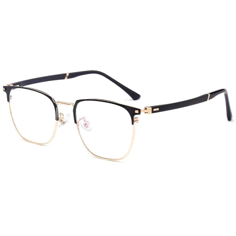 Hotochki Mens Semi Rim Square Alloy Eyeglasses 6120d