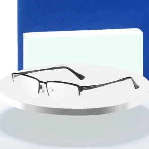 Hotochki Men's Semi Rim Square Alloy Frame Eyeglasses 119