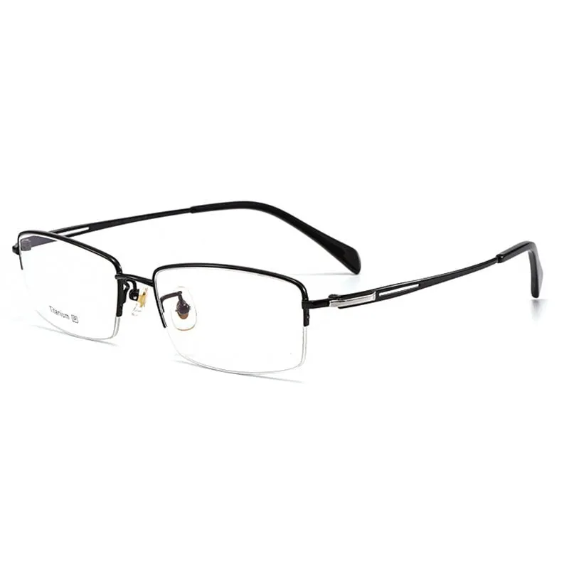 Hotochki Men's Semi Rim Titanium Frame Eyeglasses 8906