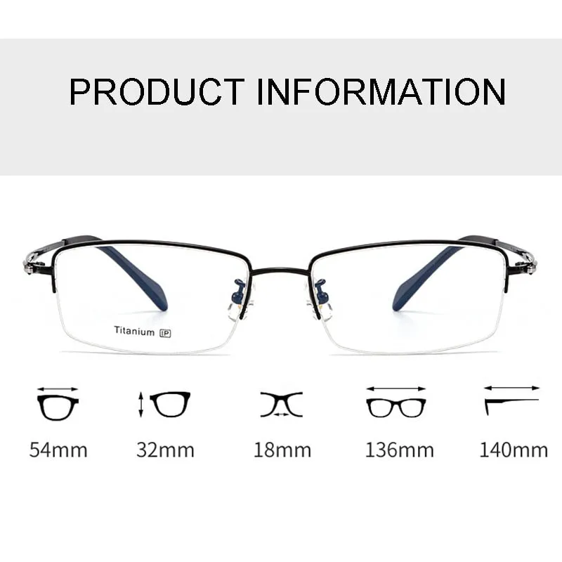 Hotochki Men's Semi Rim Titanium Frame Eyeglasses 8906