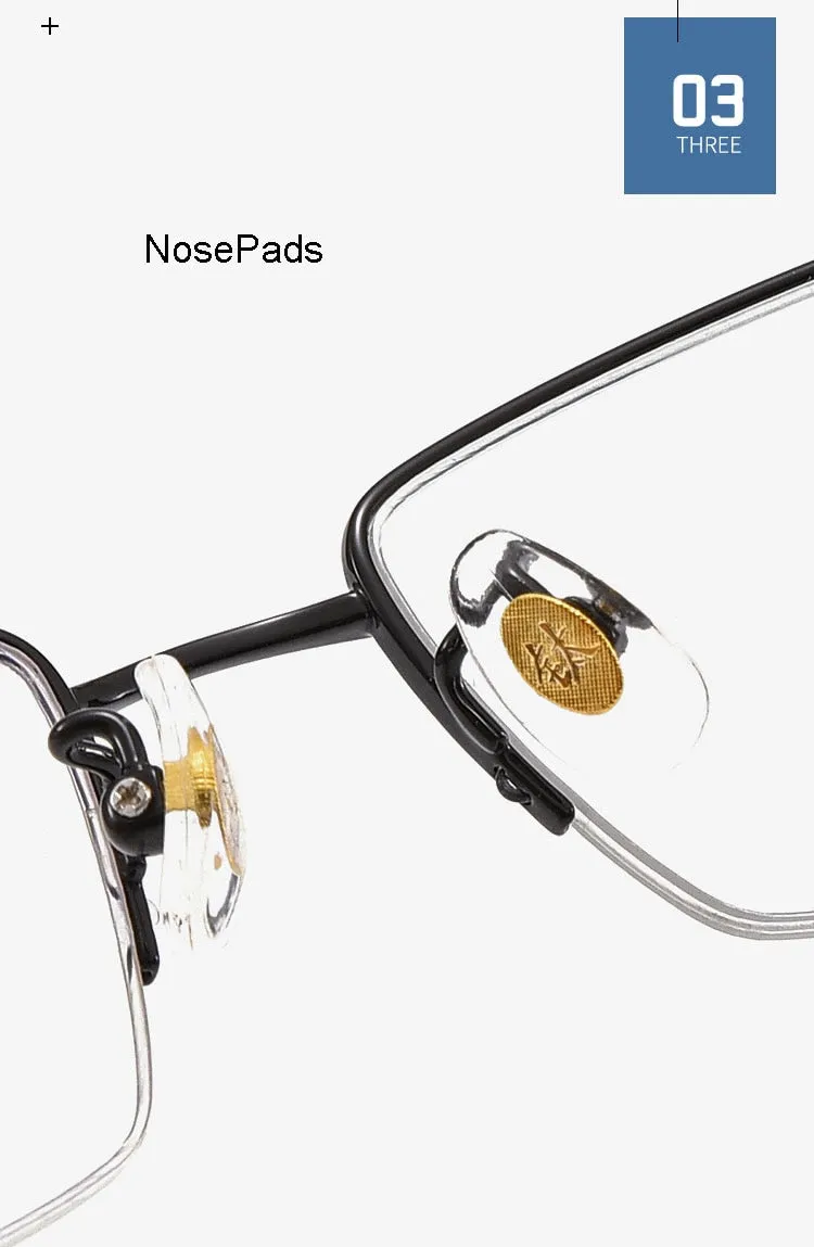 Hotochki Men's Semi Rim Titanium Frame Eyeglasses 8906