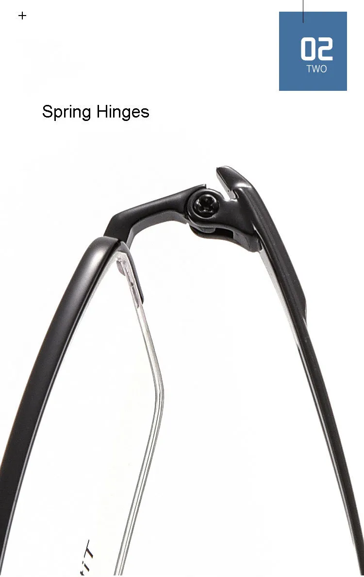 Hotochki Men's Semi Rim Titanium Frame Eyeglasses 8906