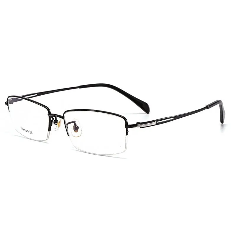Hotochki Men's Semi Rim Titanium Frame Eyeglasses 8906