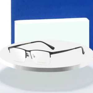 Hotochki Men's Semi Rim Titanium Frame Eyeglasses Ht1099