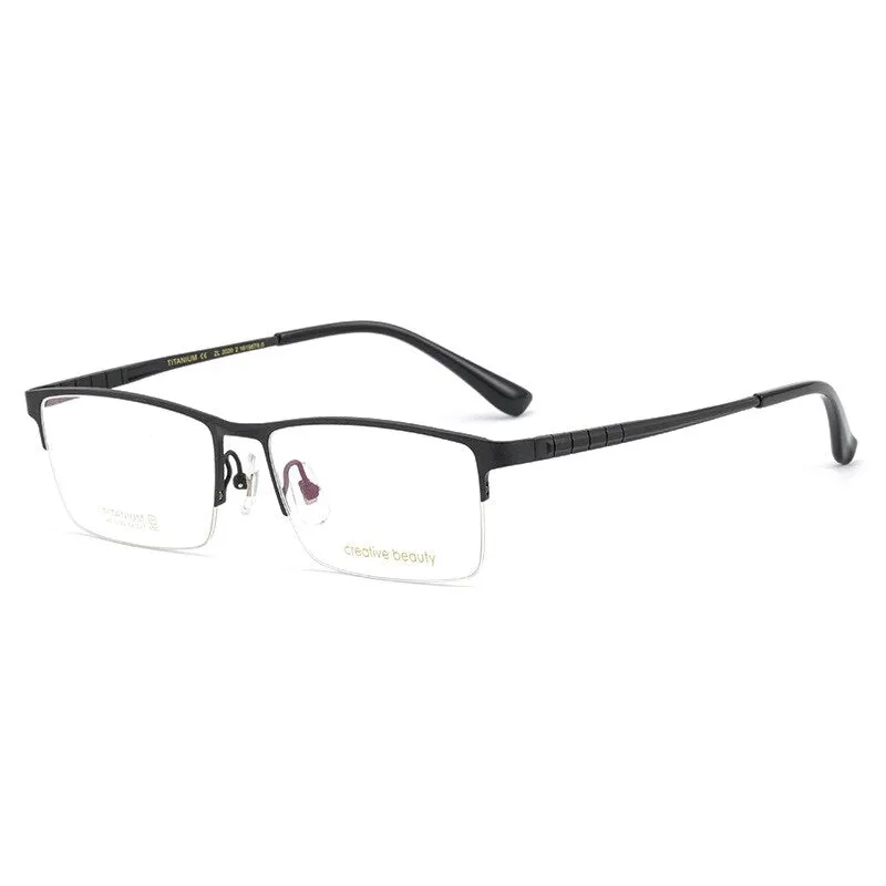 Hotochki Men's Semi Rim Titanium Frame Eyeglasses Ht1099