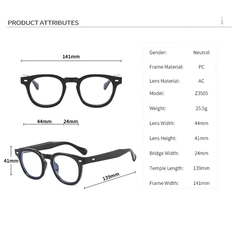Hotochki Unisex Full Rim PC Plastic Resin Frame Eyeglasses 3505