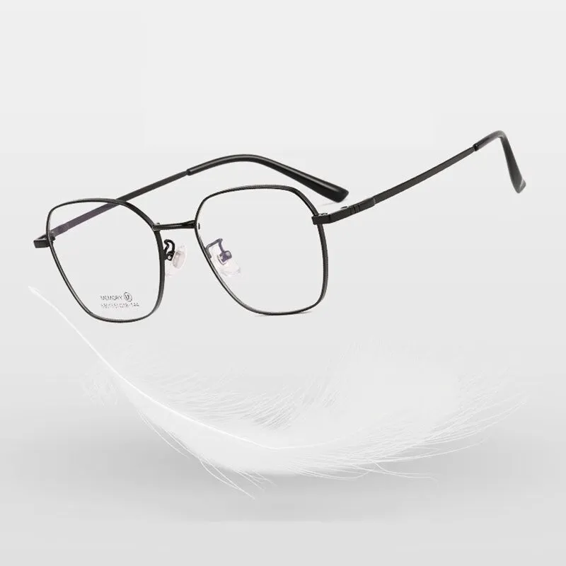Hotochki Unisex Full Rim Polygon Memory Alloy Frame Eyeglasses 68013