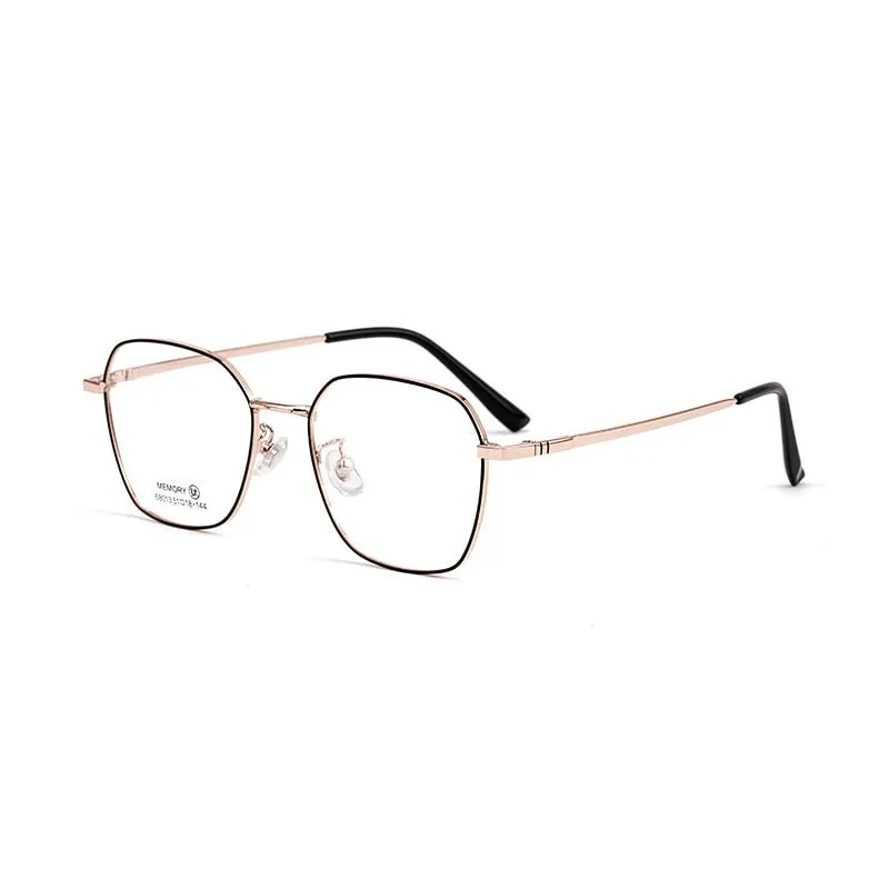 Hotochki Unisex Full Rim Polygon Memory Alloy Frame Eyeglasses 68013