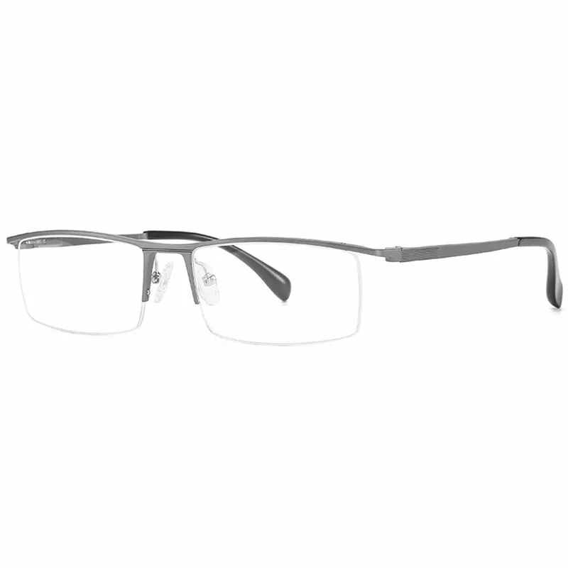 Hotochki Unisex Semi Rim Aluminum Magnesium Alloy Frame Eyeglasses 6297