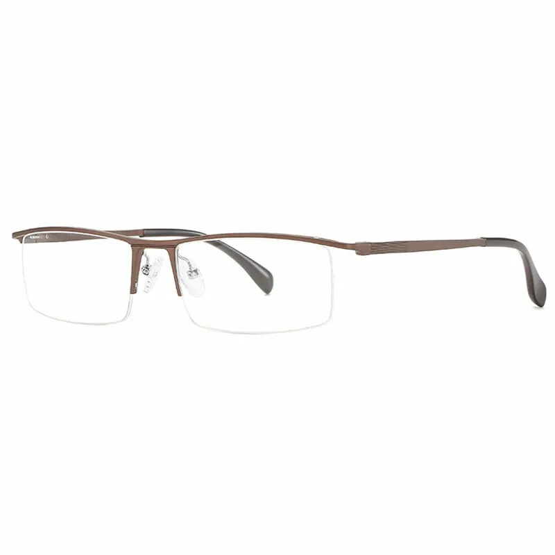 Hotochki Unisex Semi Rim Aluminum Magnesium Alloy Frame Eyeglasses 6297
