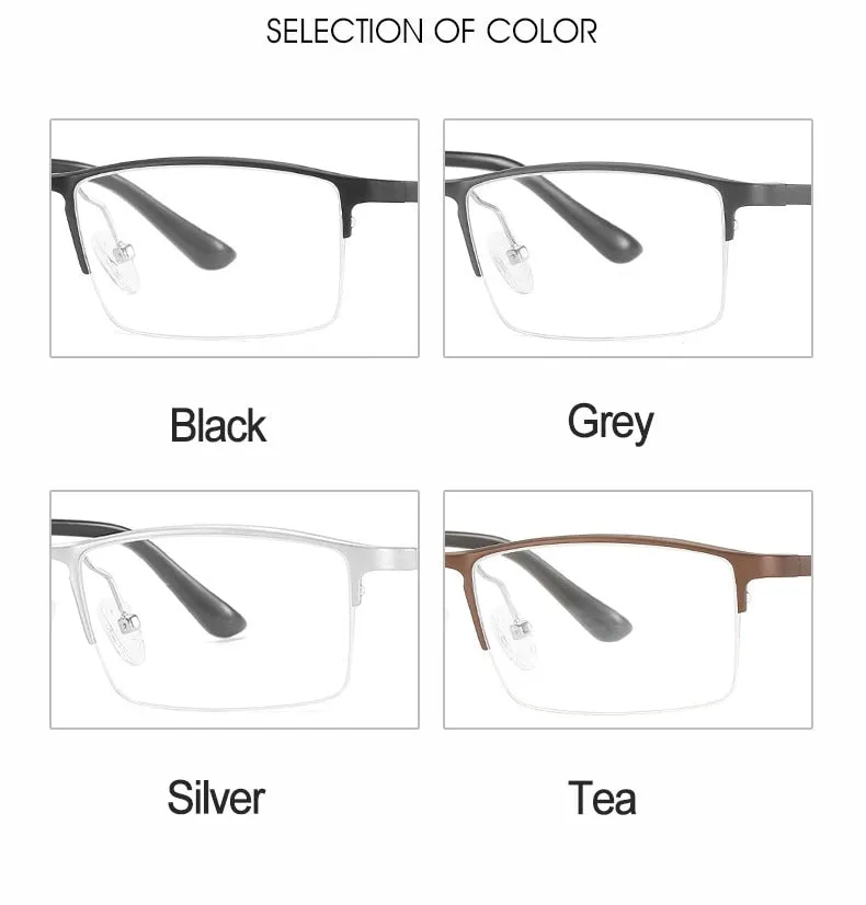 Hotochki Unisex Semi Rim Aluminum Magnesium Alloy Frame Eyeglasses 6297