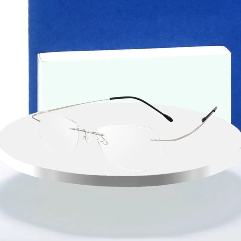 Hotochki Unisex Titanium Memory Alloy Rimless Frame Eyeglasses