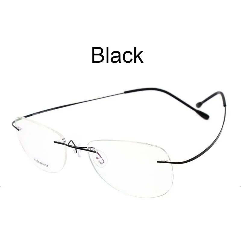 Hotochki Unisex Titanium Memory Alloy Rimless Frame Eyeglasses