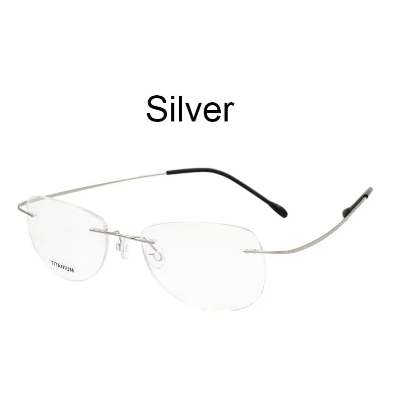 Hotochki Unisex Titanium Memory Alloy Rimless Frame Eyeglasses