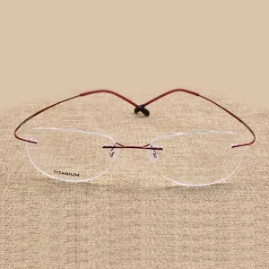 Hotochki Unisex Titanium Memory Alloy Rimless Frame Eyeglasses