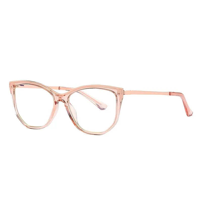 Hotochki Women's Full Rim Cat Eye Alloy Acetate Frame Eyeglasses 2048