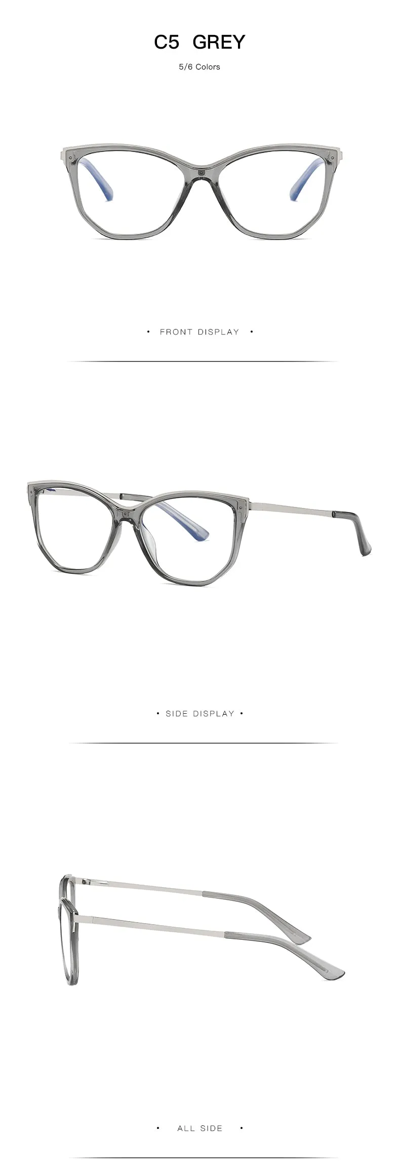 Hotochki Women's Full Rim Cat Eye Alloy Acetate Frame Eyeglasses 2048