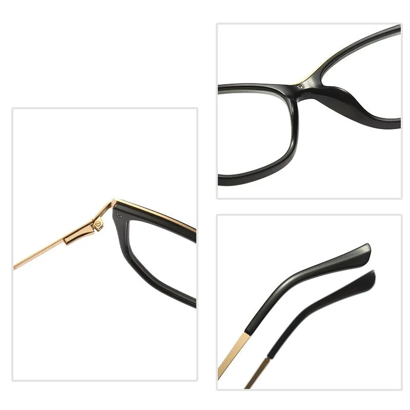 Hotochki Women's Full Rim Cat Eye Alloy Acetate Frame Eyeglasses 2048