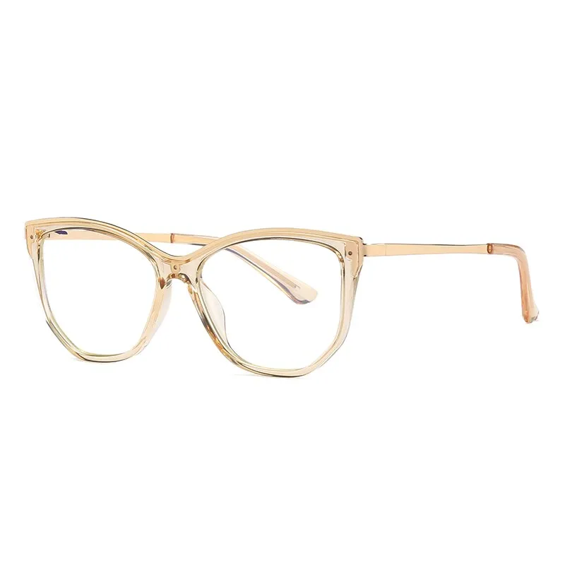 Hotochki Women's Full Rim Cat Eye Alloy Acetate Frame Eyeglasses 2048