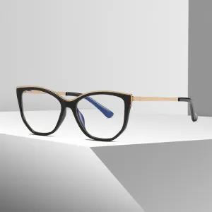 Hotochki Women's Full Rim Cat Eye Alloy Acetate Frame Eyeglasses 2048