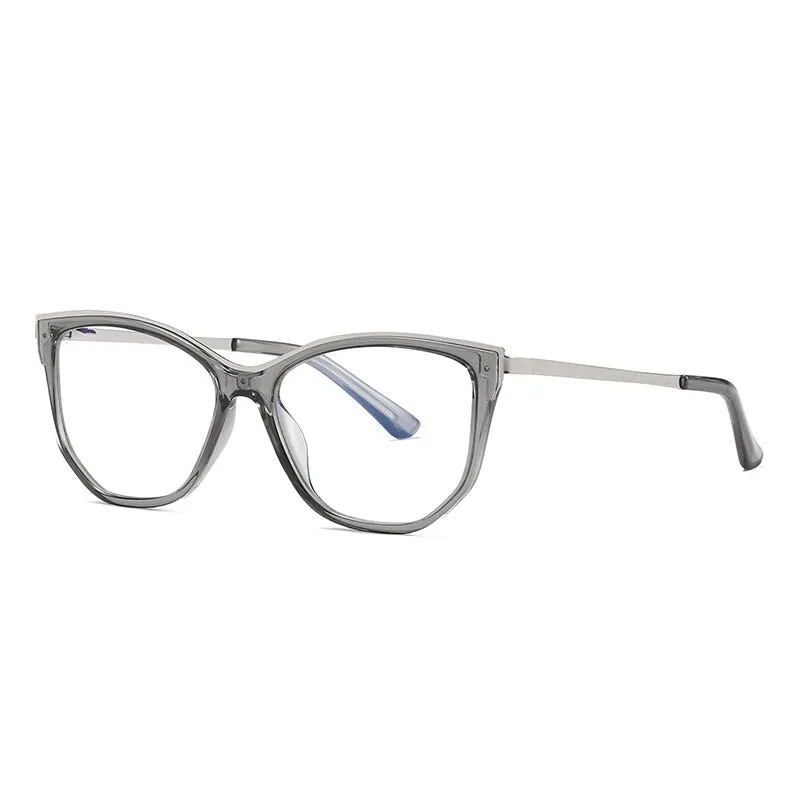 Hotochki Women's Full Rim Cat Eye Alloy Acetate Frame Eyeglasses 2048