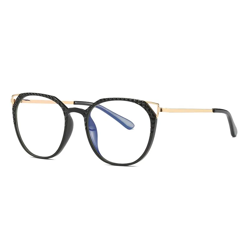 Hotochki Women's Full Rim Round TR-90 Resin Alloy Frame Eyeglasses 2054