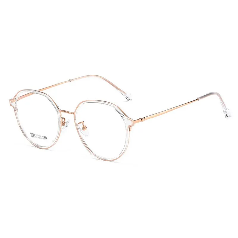 Hotochski Unisex Full Rim Round Beta Titanium Frame Eyeglasses 7012