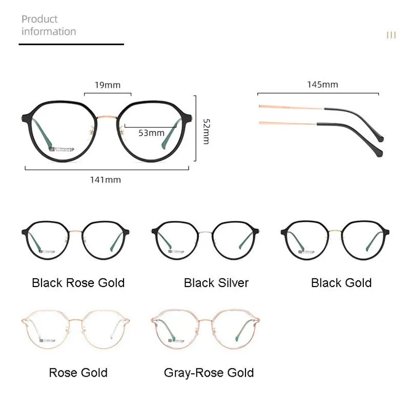 Hotochski Unisex Full Rim Round Beta Titanium Frame Eyeglasses 7012